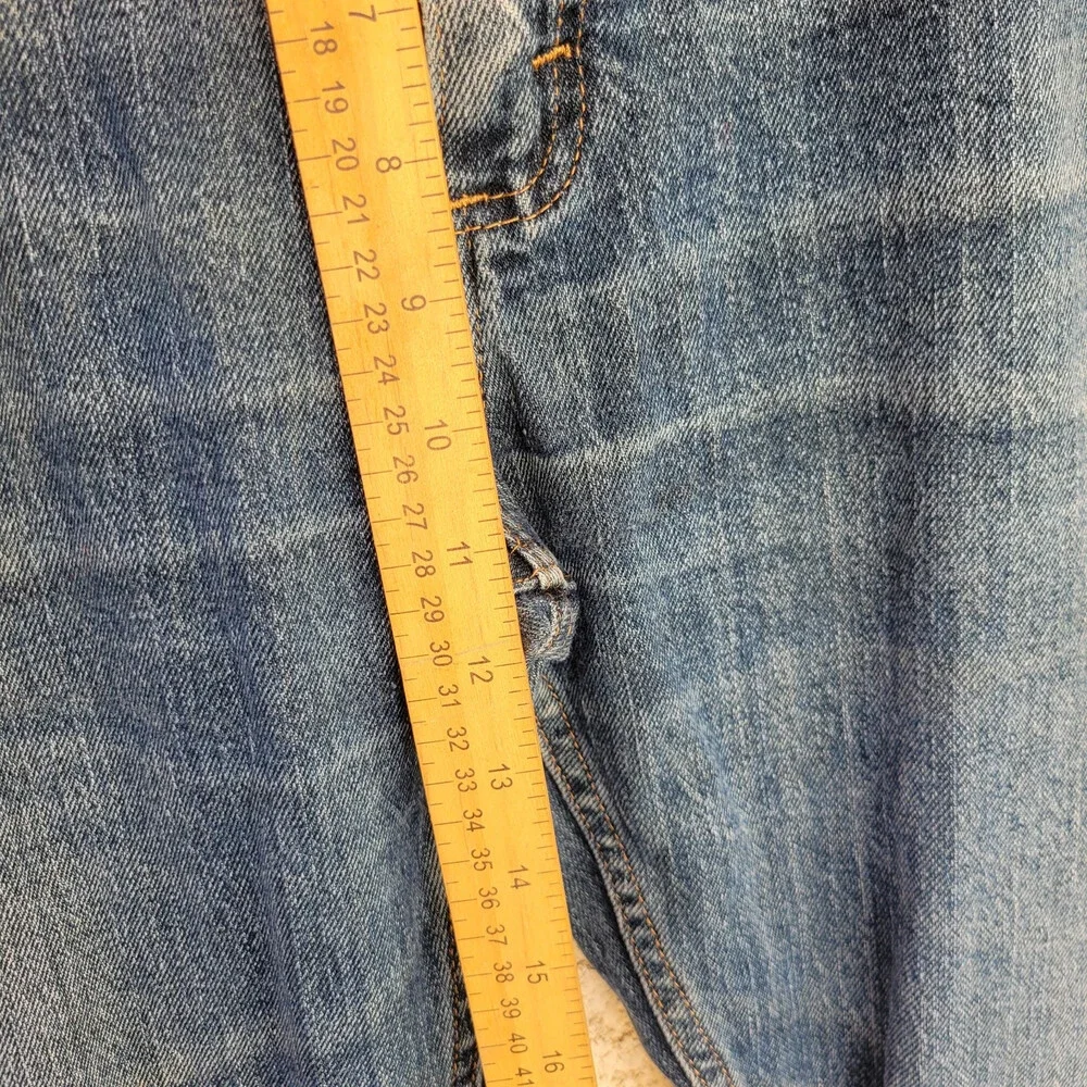 Wrangler Mens Classic Straight Jeans Blue 5 Pocket Medium Wash Denim 35x32